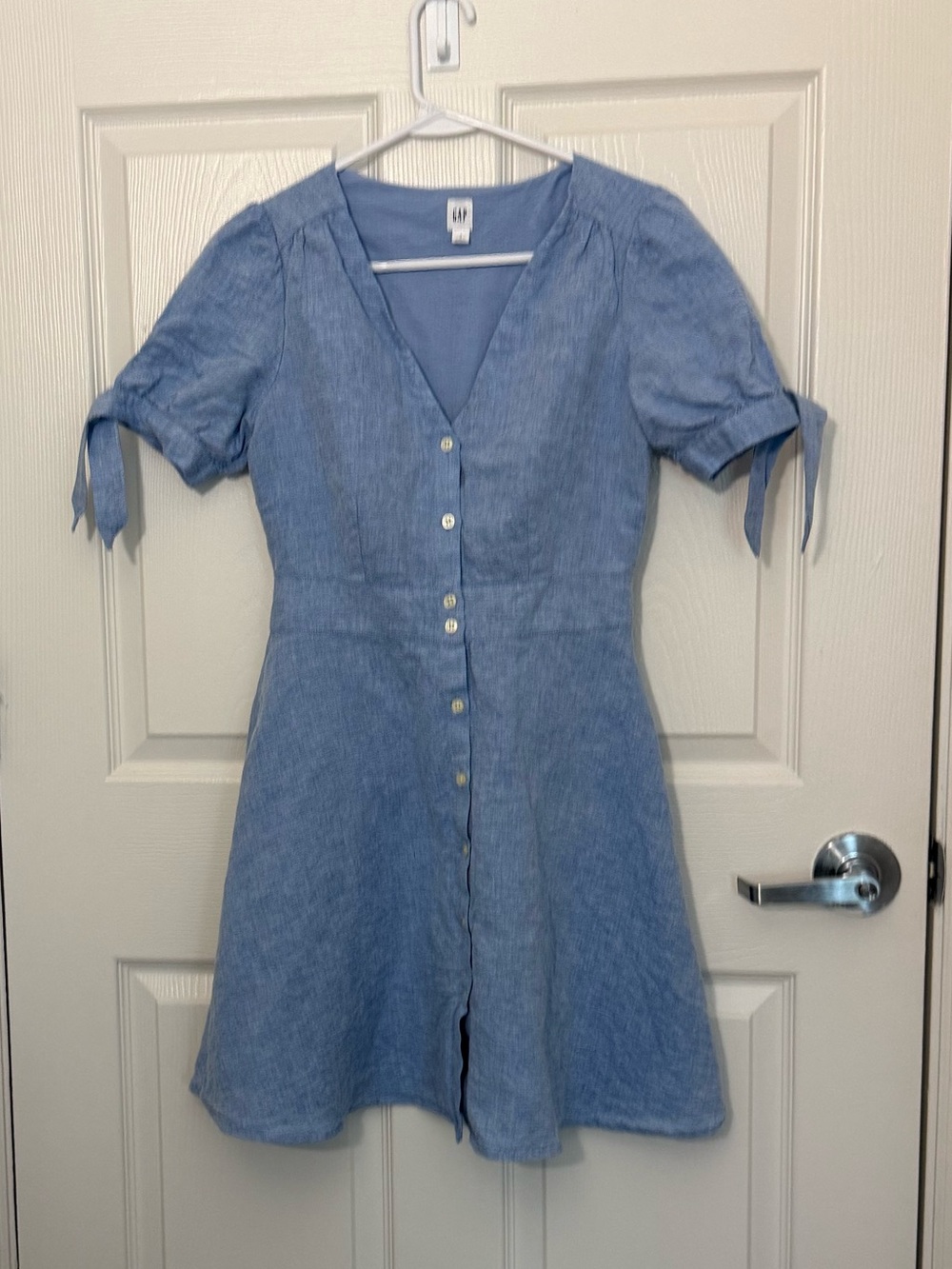 Gap Light Blue Button-Front A-Line Dress Size 4